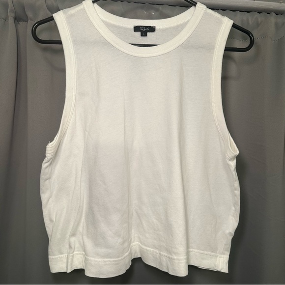 Rails Boxy Tank White Classic Minimalist Sleeveless Tank Top Sz L | Clean Girl - Picture 1 of 16